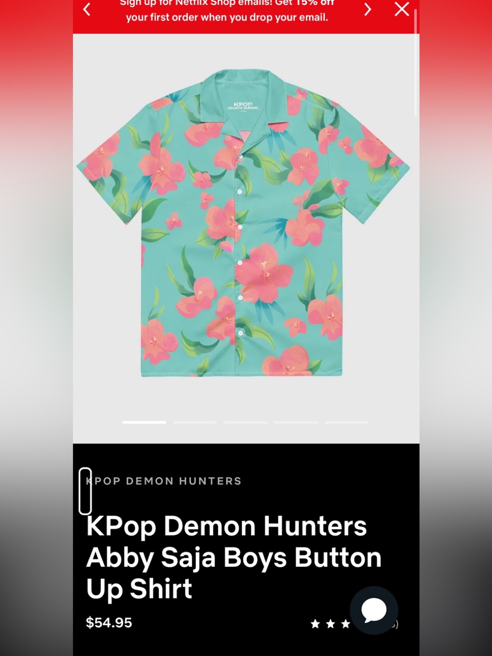 KPop Demon Hunters Abby Saja Boys Button Up Shirt Netflix size XL